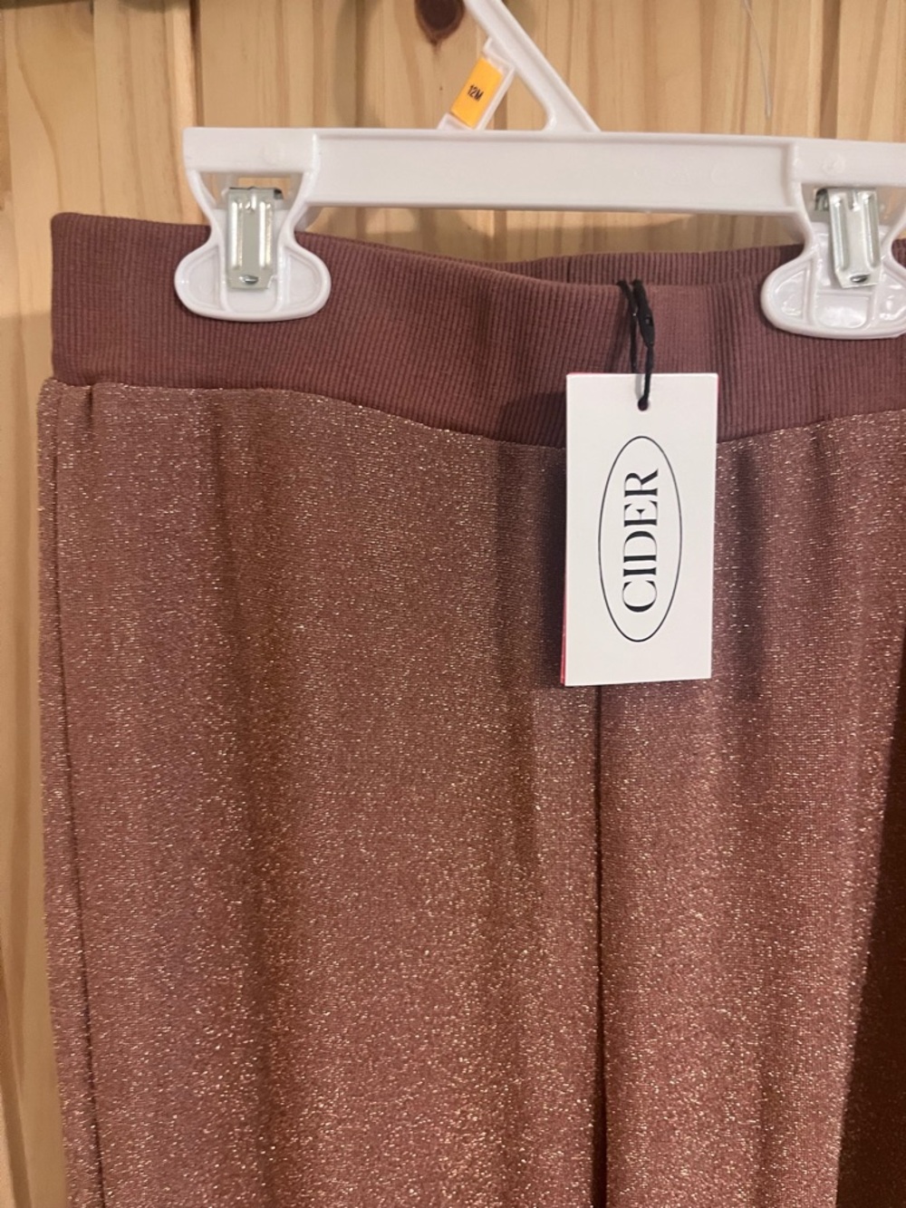 Cider Metallic High Waist Flare pants NWT